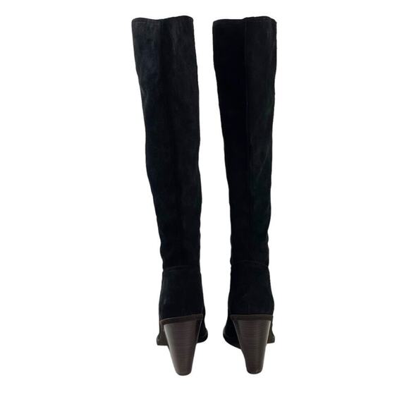 Sam Edelman Black Indigo Suede Leather Knee High Pointed Toe Boot Size 8.5 - Picture 13 of 16